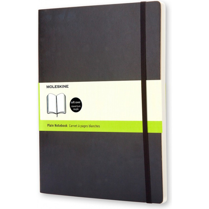 Блокнот MOLESKINE CLASSIC SOFT XL, нелинованный, чёрный QP623
