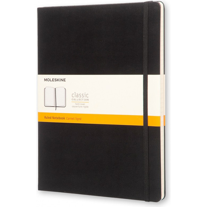 Блокнот MOLESKINE Classic XLarge, линейка, чёрный QP090